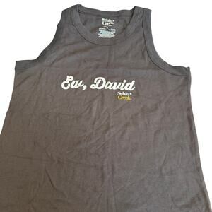 Schitt's Creek Women's Ew David Ribbed Graphic Black Tank Top - Size XL - NWT
